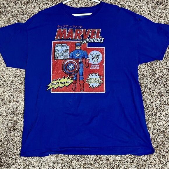 MARVEL SUPERHEROES- COLLECT THEM ALL t-shirt Mens XL good cond - vintage graphic - Picture 1 of 6